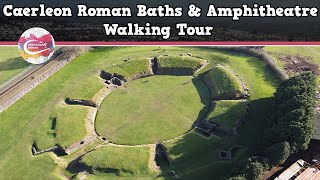 CAERLEON ROMAN BATHS amp AMPHITHEATRE WALES  Walking Tour  Pinned on Places [upl. by Noneek]