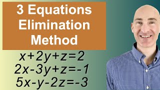 Solving Systems of 3 Equations Elimination [upl. by Nylhsa]