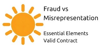 Fraud vs Misrepresentation  Other Essential Elements of a Valid Contract  CA CPT  CS amp CMA [upl. by Munshi]